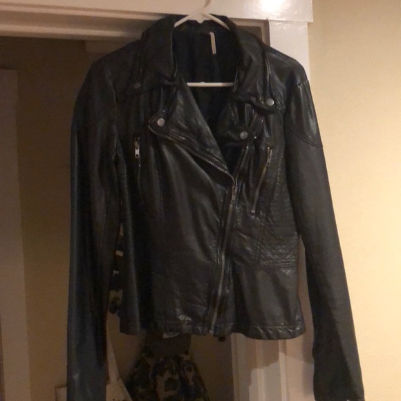 Free People Jackets & Blazers - Free People Vegan Leather Moto Jacket